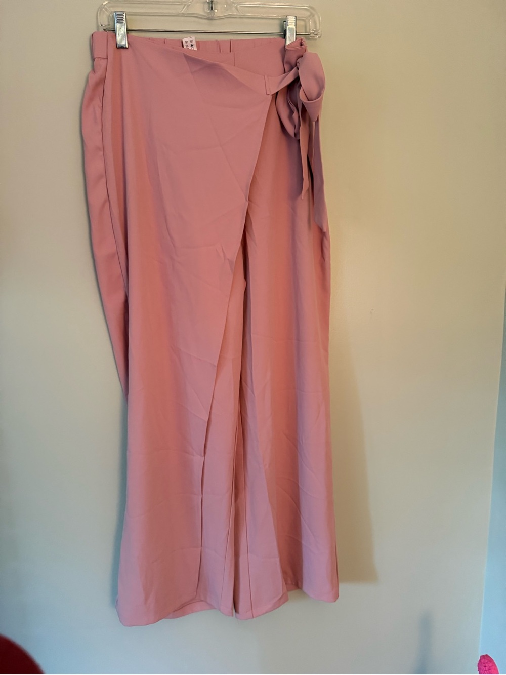 HALARA Dusty Rose Wrap Dress Pants with Side Tie